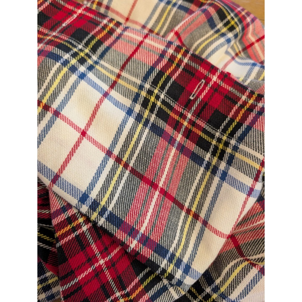 Lauren Ralph Lauren Plaid Cotton Shower Curtain Red Cream Stewart Tartan 71x72